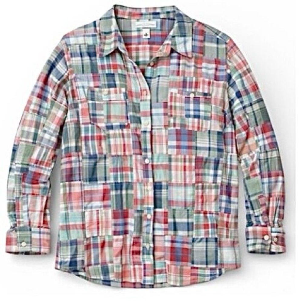 L.L. Bean Multicolor Plaid Cotton Button-Down Shirt